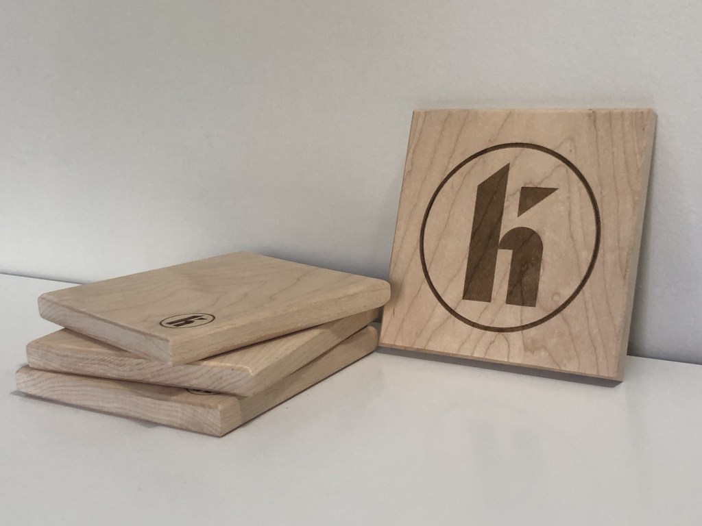 Custom wooden coasters with engraving. 